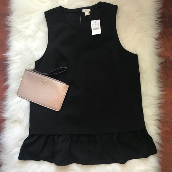 J. Crew Tops - NWT J.Crew Black Peplum Sleeveless Shell Blouse
